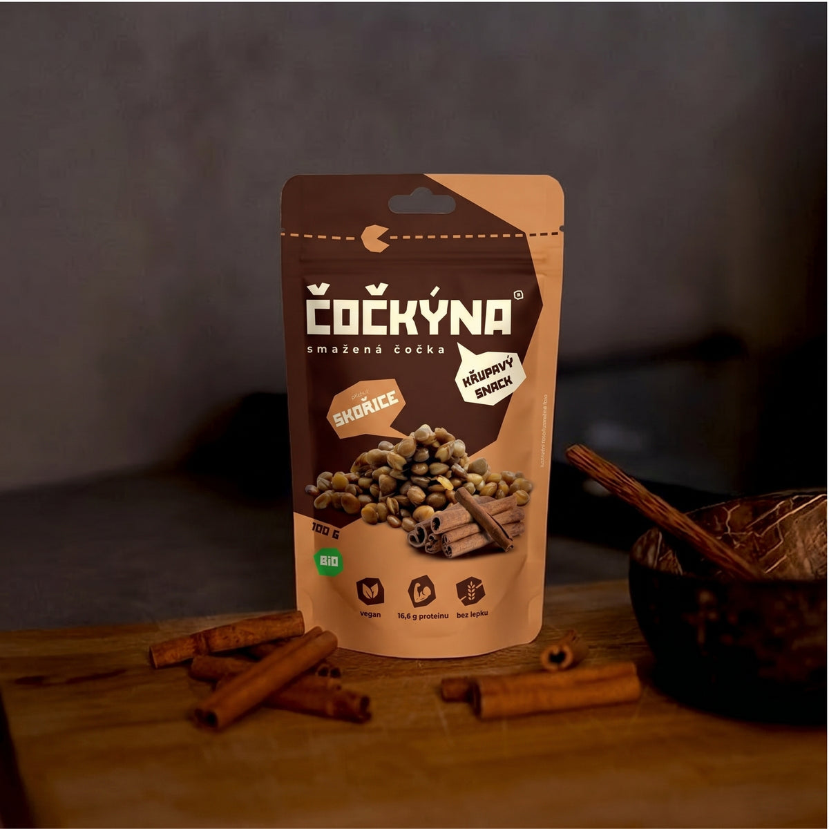 Křupavá Čočka - Skořice BIO - 100g